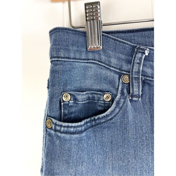 Free People High Rise Skinny Jeans Medium Wash Rayon Cotton Size 28 - Picture 4 of 9